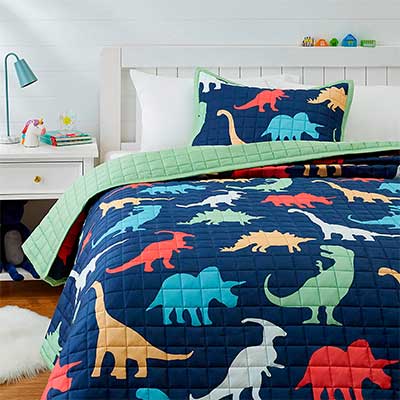 Juego de cama para niños con diseño de dinosaurios
