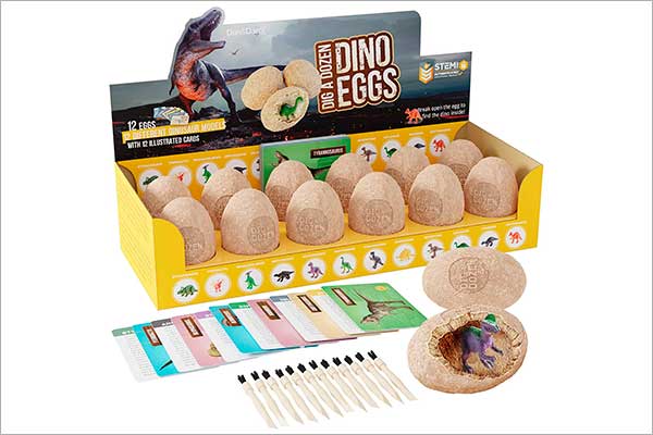 Set de juego de huevos de dinosaurio para niños y niñas.